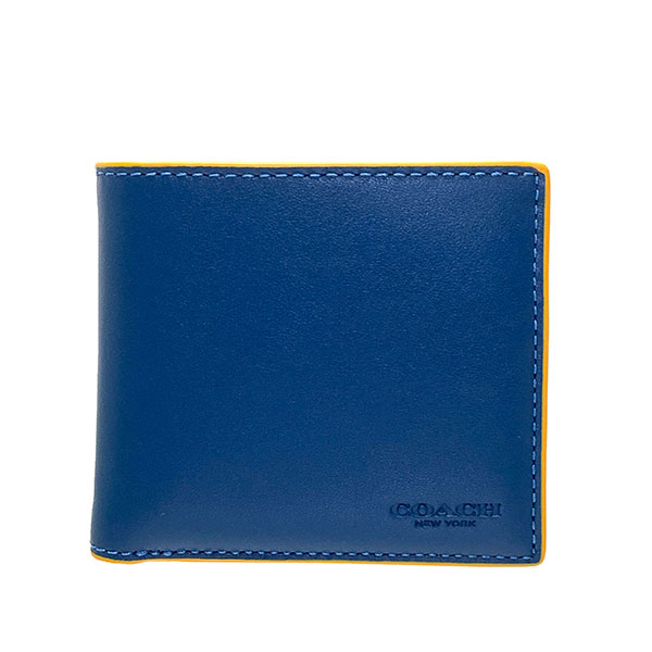 COACH コイン ウォレット ディープブルー COACH 国内発送 コーチ 財布 メンズ 折り財布 レザー コイン