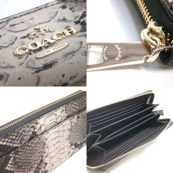 COACH 国内発送 コーチ 財布 レディース パイソン エンボスド