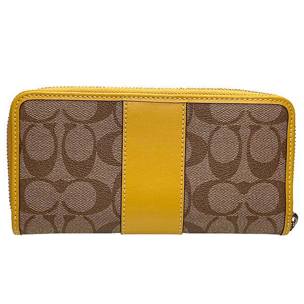 COACH コーチ 長財布 ジップラウンド カーキ/バニラ F54630 COACH（コーチ） 国内発送 財布 レディース 長財布 シグネチャー PVC