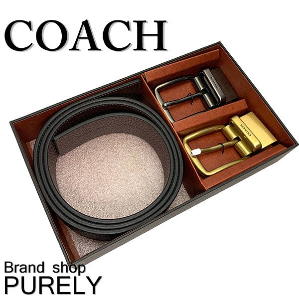 美品♪COACH コーチ F55434 ベルト レザー メンズ ブラック COACH 国内発送 コーチ ベルト メンズ レザー セット ギフト