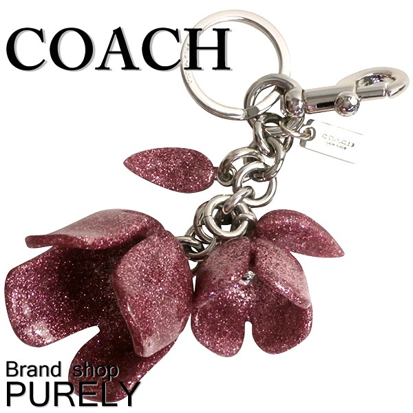 【新品・未使用】　COACH コーチ　チャーム　キーホルダー　フラワー　ローズ COACH（コーチ） 国内発送 小物 キーホルダー グリッター ティーローズ