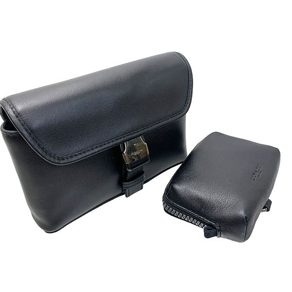 極美品✨COACH コーチ ボディバッグ オールレザー ブラック　ダブルチャーム 6320_qbbk_1.jpg