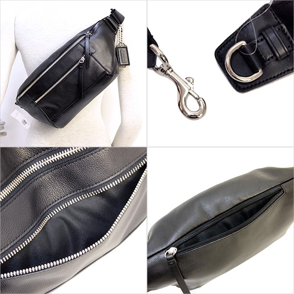 希少色　COACH トンプソン ベルト ボディバッグ　ネイビー　グレー　5386 コーチ COACH ボディバッグ キャンバス レザー メンズ c5386