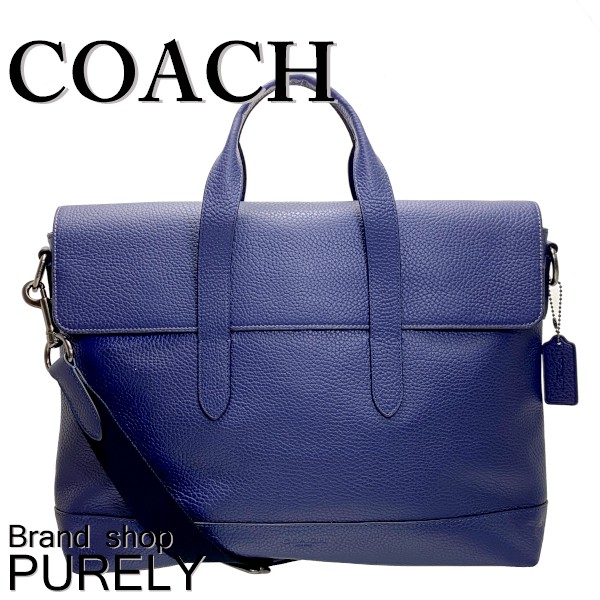 コーチ ハミルトン F75757 ビジネスバッグ レザー シボ革　ネイビー COACH（コーチ） 国内発送 バッグ メンズ ビジネスバッグ ハミルトン