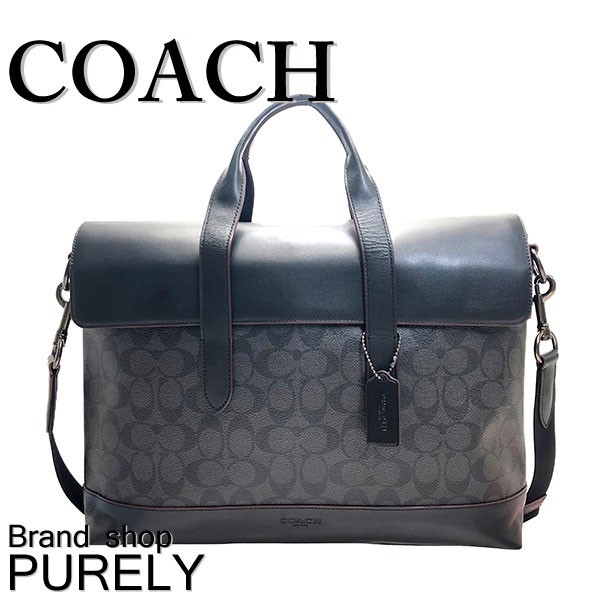 【ABランク】 コーチ COACH ハミルトン ポートフォリオ ブリーフ PVC / カーフレザー シグネチャー F77858 ビジネスバッグ 書類かばん 2WAYバッグ 肩掛け ショルダーバッグ メンズ ブラック 正規品 中古 mbq03010 77858_jio79_1.jpg
