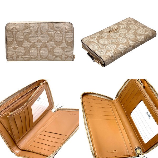 新品未使用　コーチ　財布　折り財布　シグネチャー　コーテッド　ミディアム COACH（コーチ） 国内発送 財布 レディース 折り財布 シグネチャー