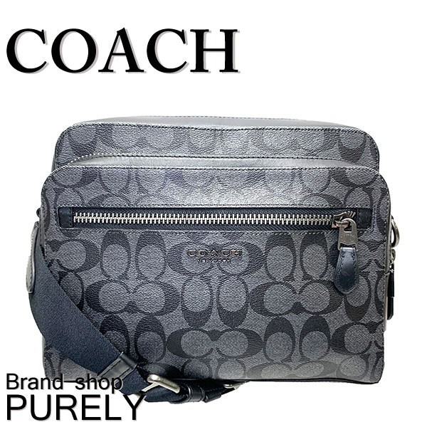 _ページ COACH コーチ 91485 シグネチャー ショルダーバッグ PVC メンズ