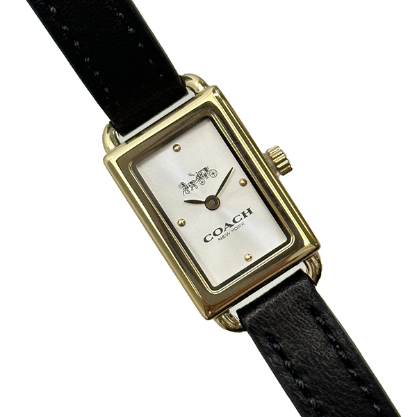 COACH 黒金クォーツ腕時計 約22mm ケイシー ウォッチ 42MM 腕時計