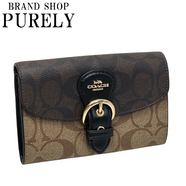 COACH（コーチ） 国内発送 折りたたみ財布 レディース PVCコーティング