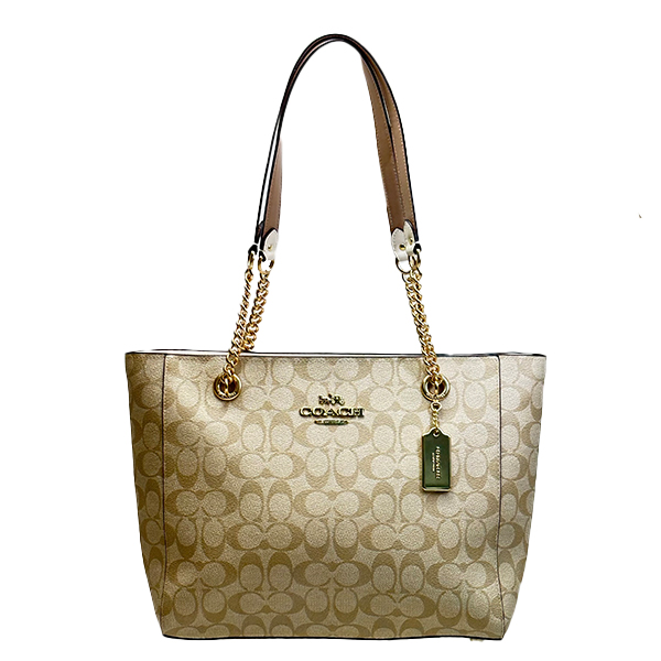 美品　コーチ　COACH　トートバッグ　ナイロン　カジュアル　チャーム COACH コーチ トートバッグ 肩掛け ナイロン×レザー