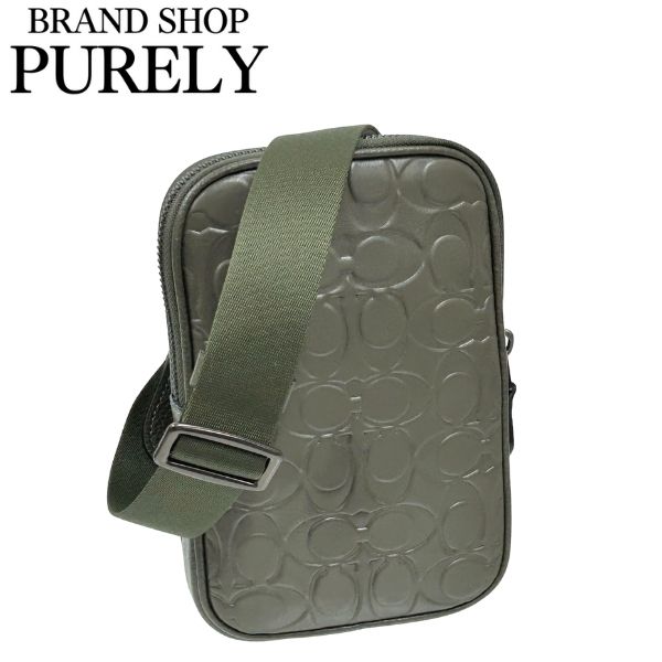 コーチ バッグ メンズ COACH ショルダーバッグ シグネチャー レザー エイデン クロスボディ CAJ37 JIRM3 オリーブドラブ COACH（コーチ） 国内発送 バッグ メンズ ショルダーバッグ