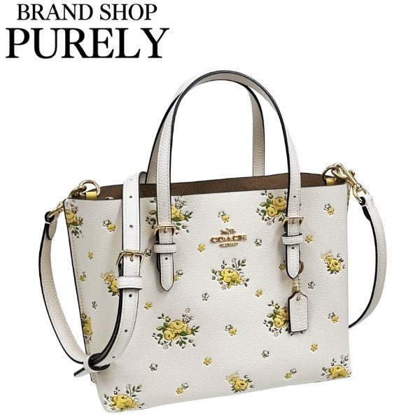 美品 コーチ トートバッグ ハンドバッグ フラワーモチーフ レザー アイボリー COACH（コーチ） 国内発送 バッグ レディース トートバッグ 2WAY