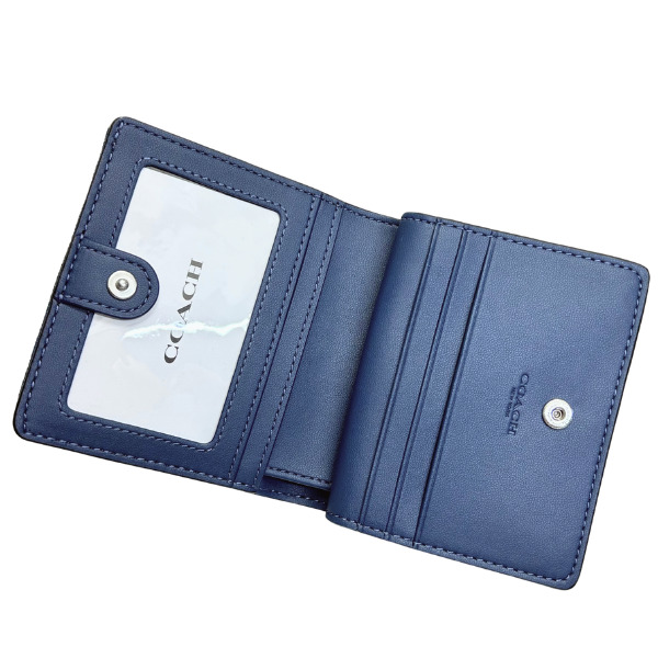 国内在庫有☆コーチ 財布 CAP07 デニム ミニウォレット ギフト◎ COACH - COACH コーチ デニム 財布 二つ折り財布 ミニ財布 CAP07