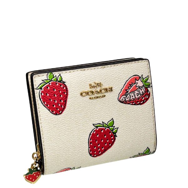 COACH（コーチ） 国内発送 財布 レディース 折り財布 ストロベリー