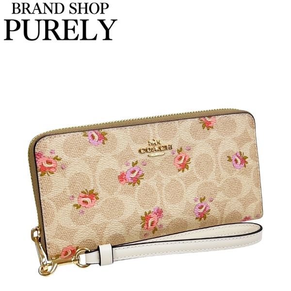 新品COACH ロング ジップ アラウンド ウォレットフローラル プリント長財布 COACH（コーチ） 国内発送 財布 レディース 長財布 シグネチャー