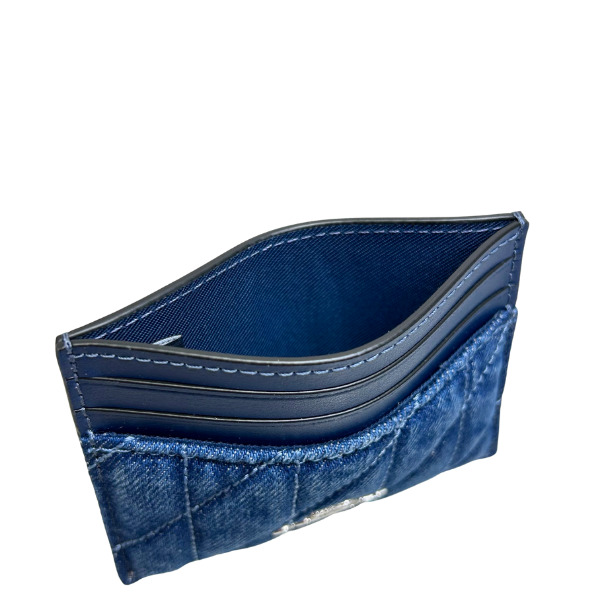 新品 COACH エッセンシャル カード ケース・キルティング デニム 箱あり COACH カードケース エッセンシャル スモール ジップ アラウンド