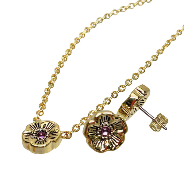 COACH ローズゴールド ハートネックレス＆ピアスセット　4組おまとめ品 COACH 国内発送 コーチ アクセサリー レディース 小物 ティー