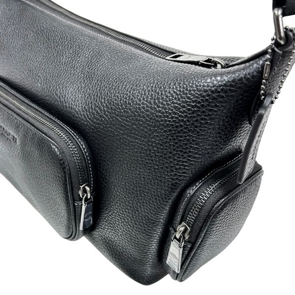 美品❤️COACH コーチ テレイン ボディバッグ レザー コーチ アウトレット ボディバッグ メンズ レーサー パック ブラック