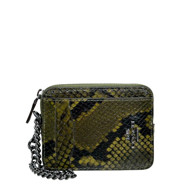 コーチ 財布 レディース COACH ケース スネーク プリント ジップ カード ケース CCO20 QBD20 オリーブマルチ COACH（コーチ） 国内発送 財布 レディース コインケース スネーク