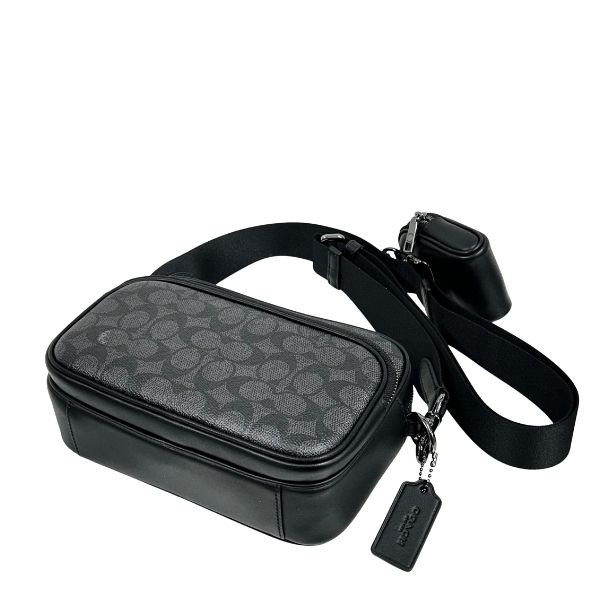 未使用 COACH コーチ シグネチャー ボディバック C2853 グレー 黒 COACH（コーチ） 国内発送 バッグ メンズ ショルダーバッグ