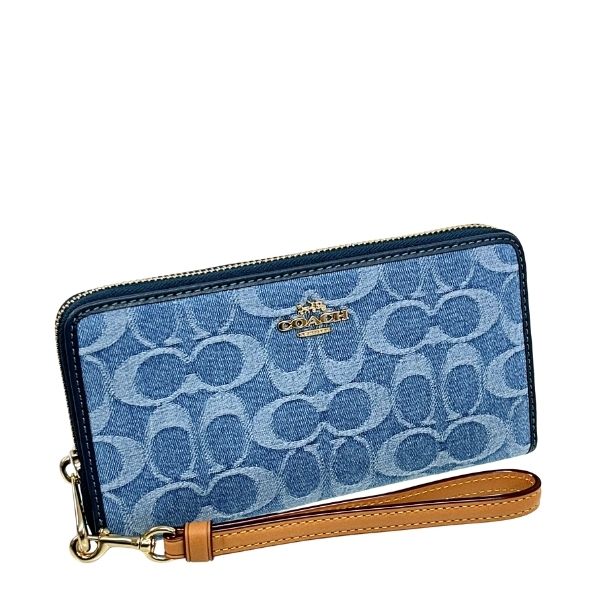 新品　COACH コーチ　ビジュー付き長財布 COACH（コーチ） 国内発送 財布 レディース 長財布 デニム