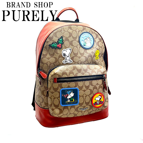 コーチ SNOOPY リュック ブラック/ブルー PEANUTS デイバック リュック 「COACH X PEANUTS」カーゴ バック
