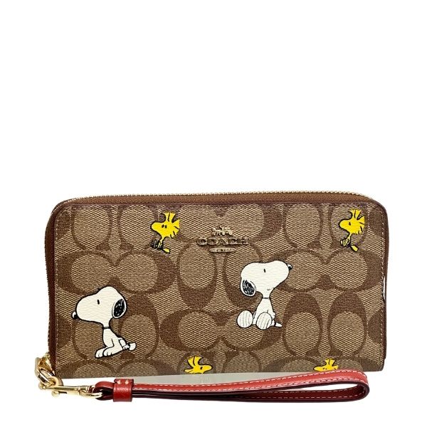 即決 COACH コーチ スヌーピー シグネチャー 長財布 CE705 COACH（コーチ） 国内発送 財布 レディース 長財布 シグネチャー