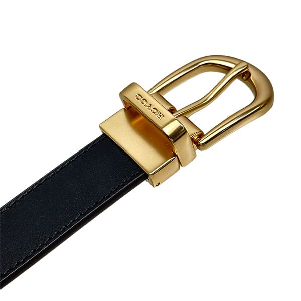 COACH米国製ブラックレザー幅2.5cmベルト ソリッドブラスバックル コーチ COACH ベルト （ブラック） -ファッション通販 FASHION