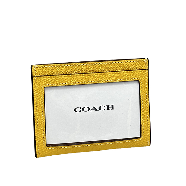 デニム＆レザー【COACH】スリム IDカードケース〈送料込み〉 COACH】コーチ メンズ クロスグレインレザー 二つ折り スリム ID