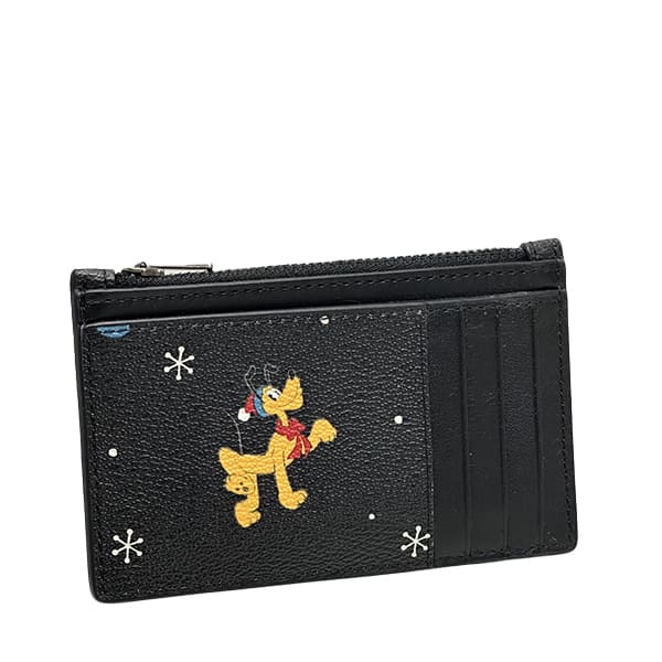 コーチ カードケース メンズ COACH パスケース DISNEY×COACH ホリデー プリント ジップ カードケース CM725 QB/M2  ブラックマルチ