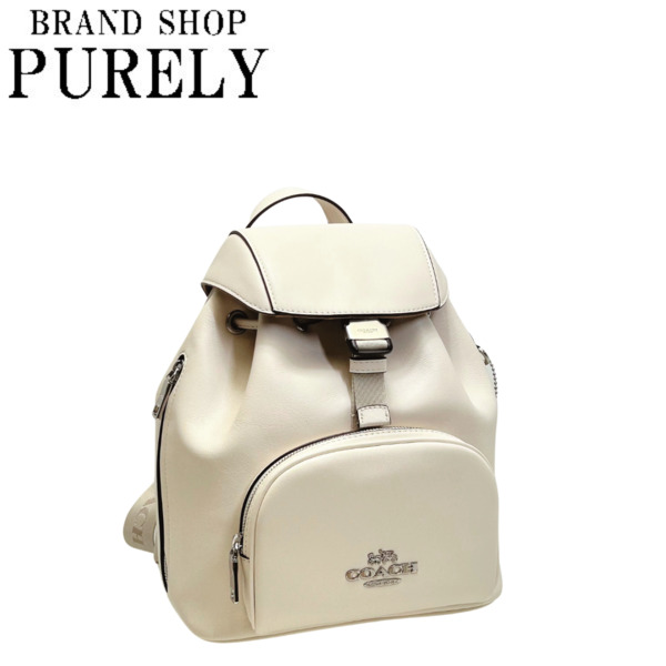 希少色　COACH バックパック　リュック　USA グラブタンレザー　白 Brandol / COACH コーチ リュックサック シグネチャー コーティング