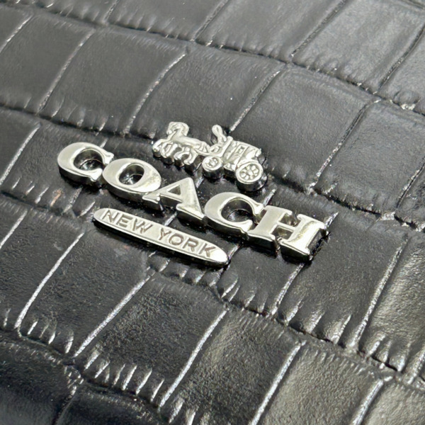 care 新品未使用 美品 コーチ レザー クロコエンボス Morgan COACH】コーチ クロコダイル エンボスドレザー モーガン ロゴ フラップ