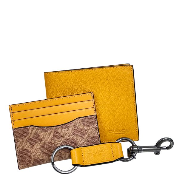 COACH（コーチ） 訳あり 財布 メンズ 折り財布 レザー 3in1 ウォレット