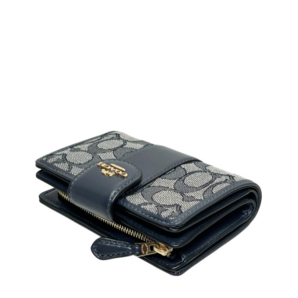 すぐ届く COACH ミディアム ジップ ウォレット ネイビー COACH コーチ レディース 財布 二つ折り財布 ミディアム ジップ