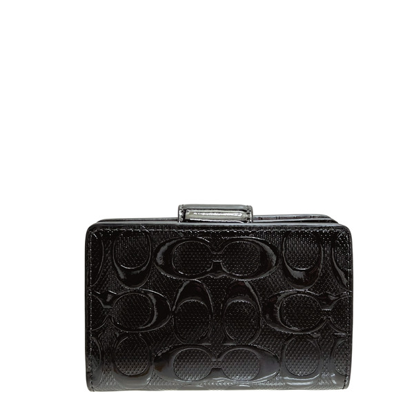 【COACH】二つ折り財布 ブラック レザー ミディアム ジップ CV414 COACH（コーチ） レディース 財布 二つ折り財布 ミディアム ジップ