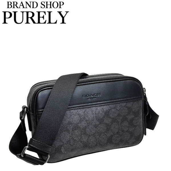 【未使用級✨グラハム/クロスボディ】コーチ　ショルダーバッグ　メンズ　黒　レザー コーチ COACH ショルダーバッグ レザー グラハム クロスボディ C4148