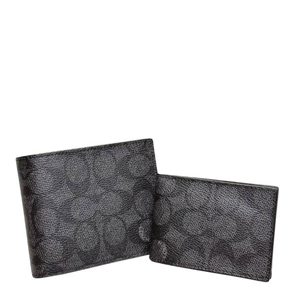 新品　Coach　コーチ 【合計３点 付属品セット】財布２点+レザーキーリング コーチ COACH 財布 メンズ 二つ折り財布 カードケース