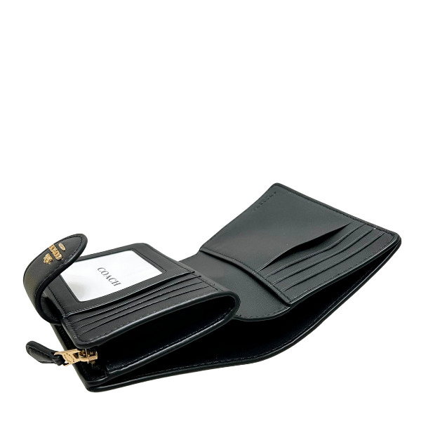 新品未使用COACHコーチ折り財布シグネチャーミディアムコーナージップ茶黒 COACH（コーチ） 国内発送 財布 レディース 折り財布 シグネチャー