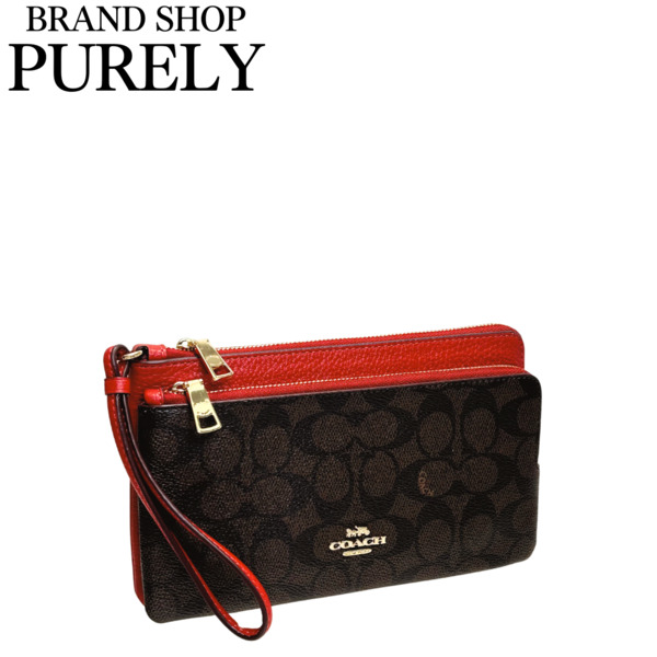 値下 Coachコーチ　新品　携帯OK ダブルジップ ポーチ リスレット 長財布 cx161_imxd0_1.jpg