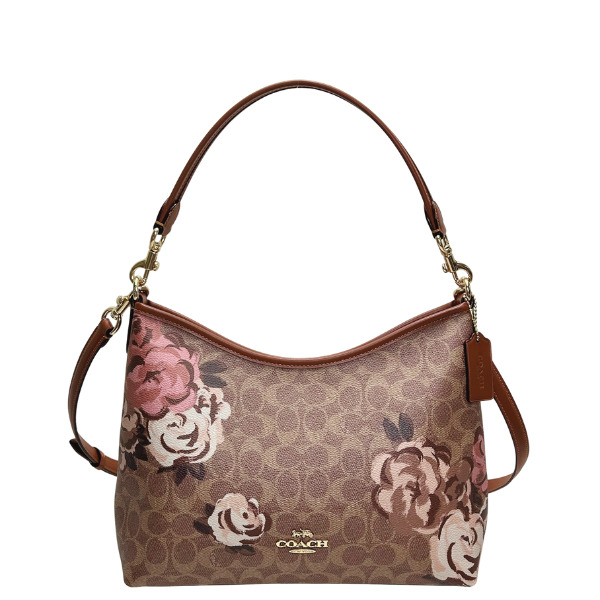 (訳あり)COACH コーチ　ミニショルダーバッグ　シグネチャーローズプリント COACH 国内発送 コーチ バッグ レディース ショルダーバッグ
