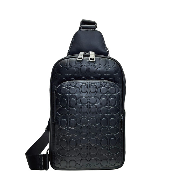 極美品✨COACH　コーチ　ボディバッグ　スリング　ヒューストン　レザー　黒 COACH（コーチ） ボディバッグ レーサー スリング パック シグネチャー