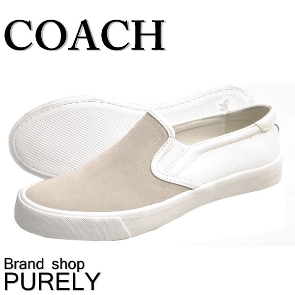 中古・古着通販】COACH (コーチ) レザースリッポン ブラック
