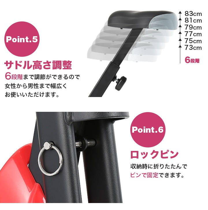 pure rise  フィットネスバイク フィットネスバイク 折りたたみ エアロ スピンバイク 有酸素運動