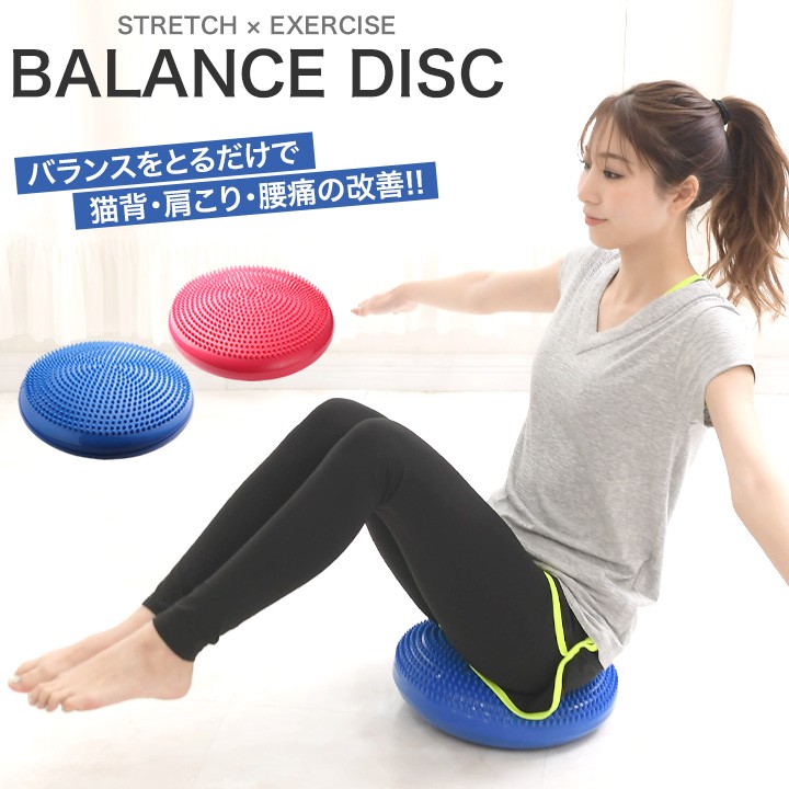 バランスディスク 1個 空気入れ付き 体幹 トレーニング : ピュアライズ