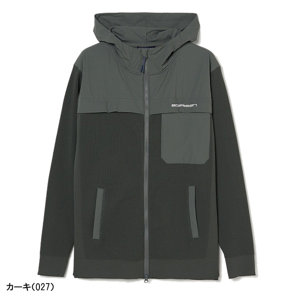 Rosasen（ロサーセン） 長袖 フルジップブルゾン ニット×タフタ