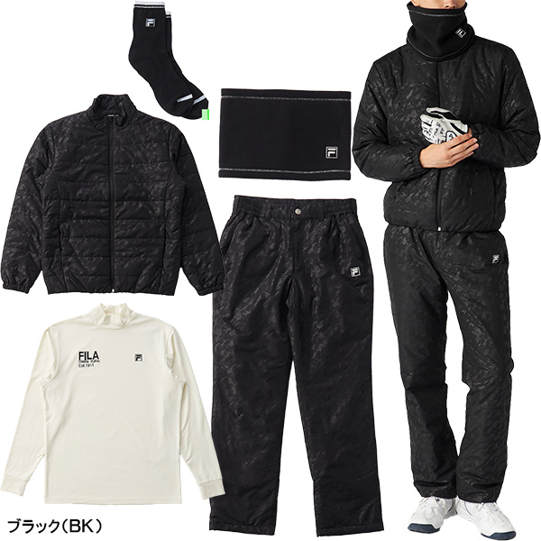 FILA ゴルフウェア ブラック 上下セット FILA GOLF フィラゴルフ 2026年 新春福袋 5点セット メンズ 785-100