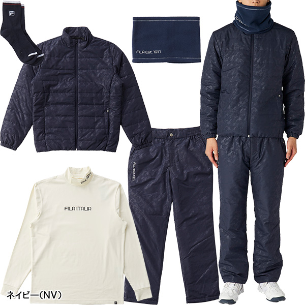 【新品未使用】FILA GOLF フィラゴルフ 中綿ジャケット＆パンツ Lサイズ FILA GOLF フィラゴルフ ゴルフウェア メンズ 軽量 中綿 ジャケット