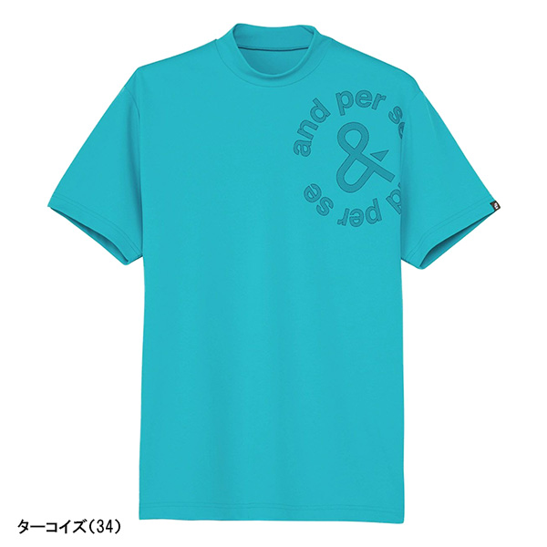 and per se（アンパスィ） 半袖 モックネックシャツ ソルケアハニカム