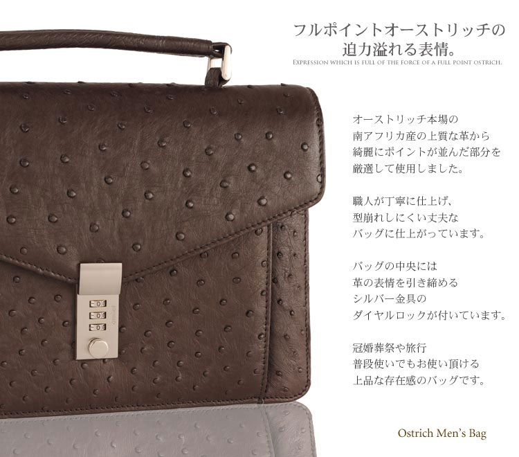 オーストリッチ メンズ ハンド バッグ (No.9136)【■san■】_F24 オーストリッチ メンズ ハンド バッグ (No.9136)【□san□】 : ゴルフ