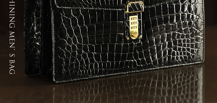 クロコダイル シャイニング メンズ バッグ 日本製(No.3872s)【■san■】 クロコダイル シャイニング メンズ バッグ 日本製(No.3872s)【□san